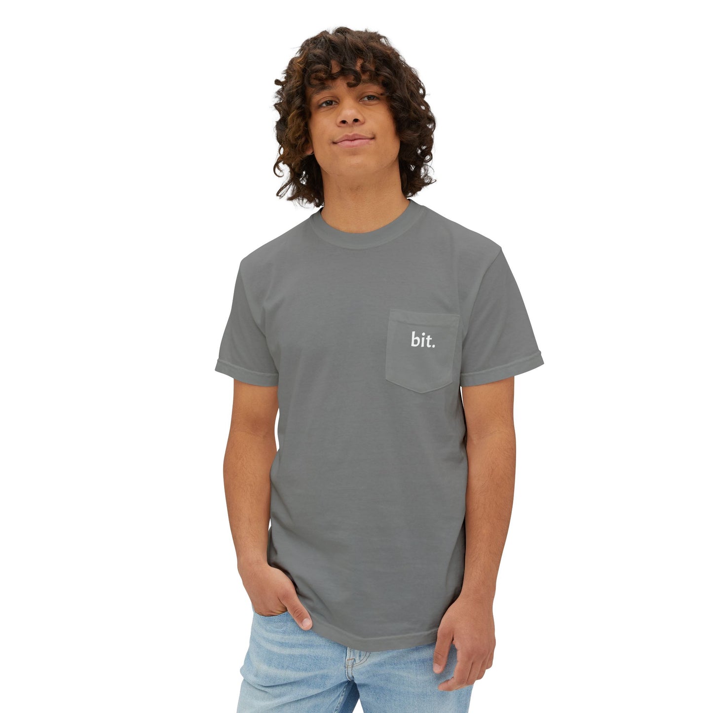 stay humble, stack sats. pocket t-shirt