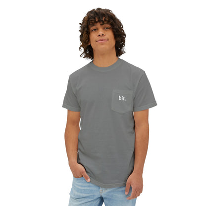 stay humble, stack sats. pocket t-shirt