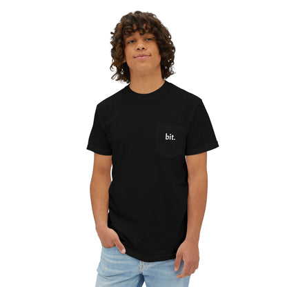 stay humble, stack sats. pocket t-shirt