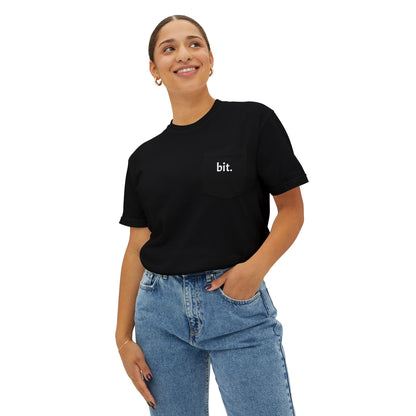 stay humble, stack sats. pocket t-shirt
