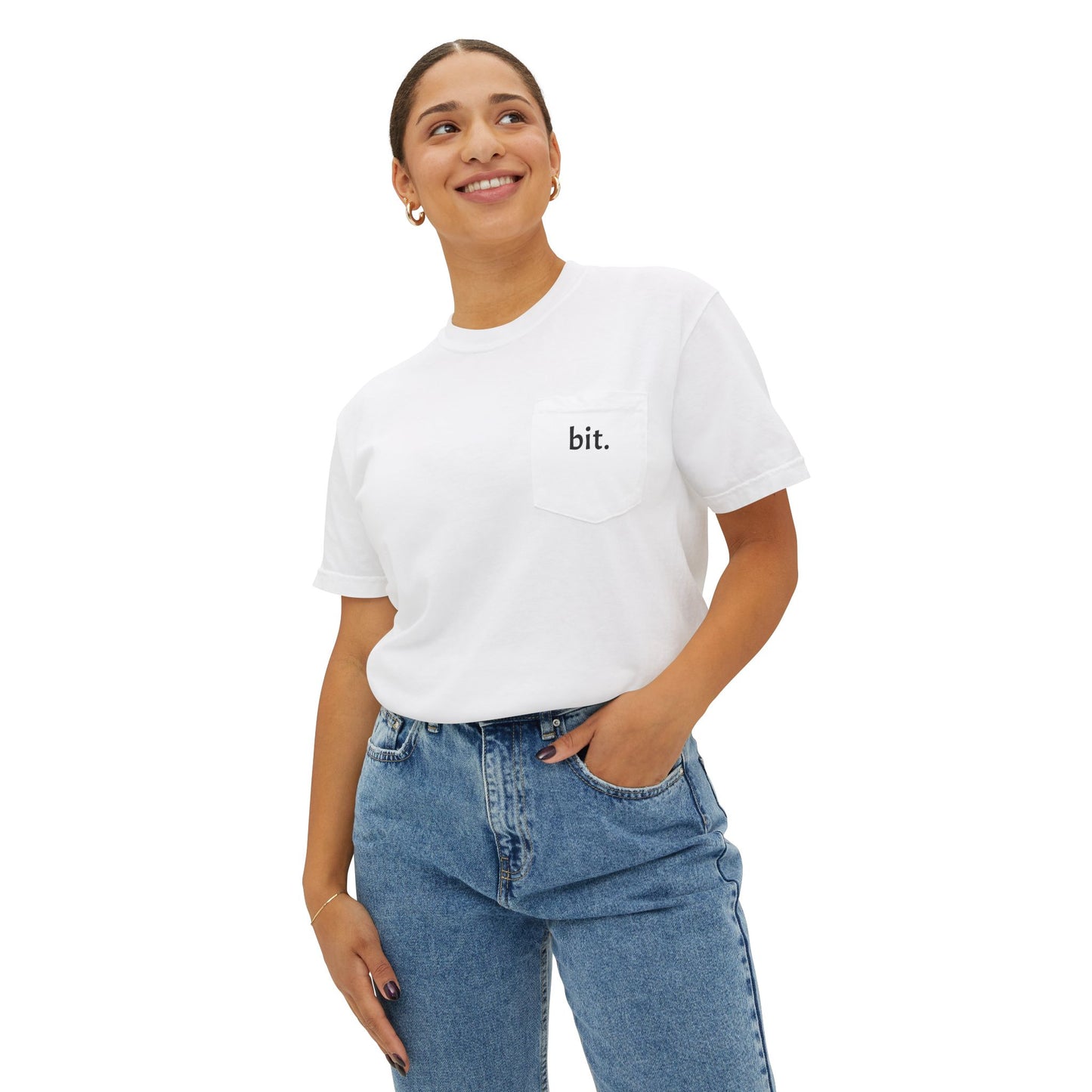 stay humble, stack sats. pocket t-shirt